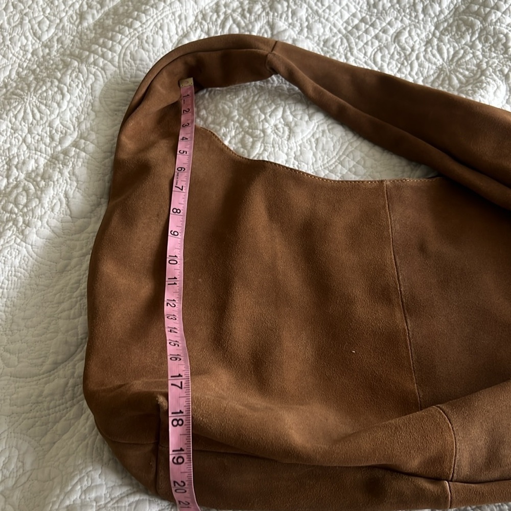 Tan Suede Shoulder Bag - Picture 3 of 12